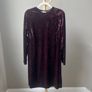 London Times Shift Dress Women's 18W Purple Crushed Velvet Festive Glam Vamp
